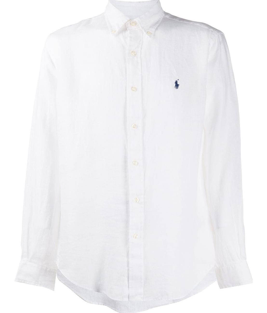 Pony logo embroidered linen shirt - White