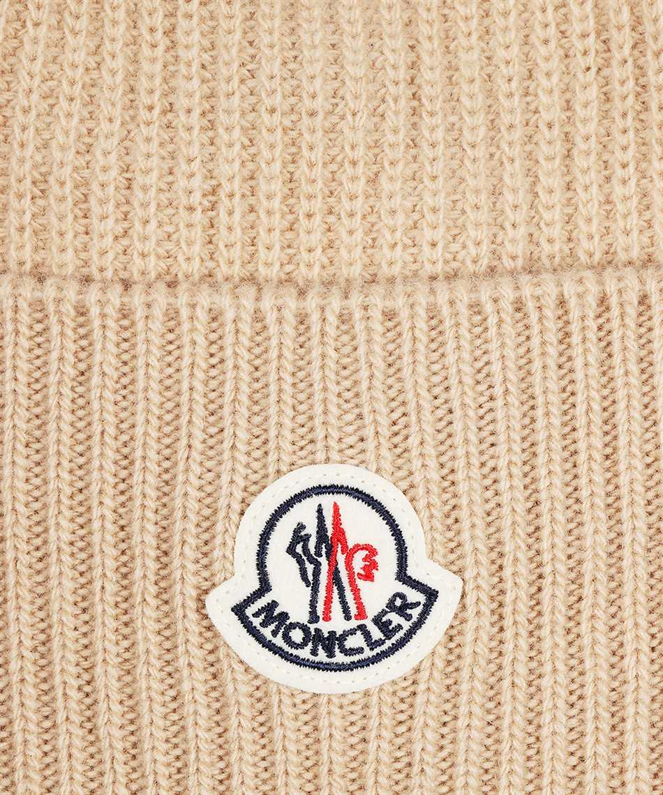 Logo patch cashmere wool beanie