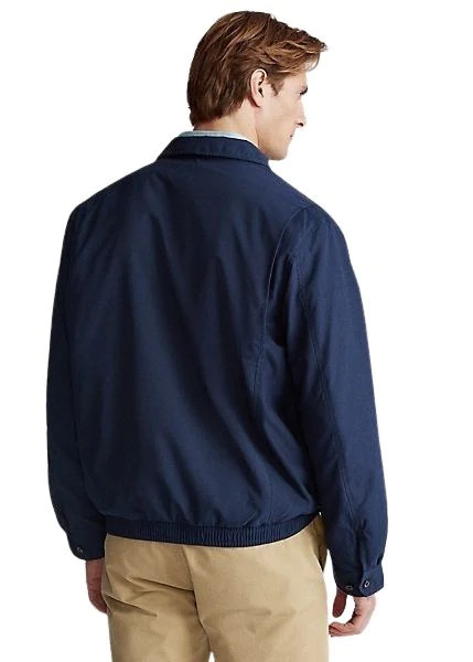 Logo Embroidered Microfiber Biswing Windbreaker - Navy