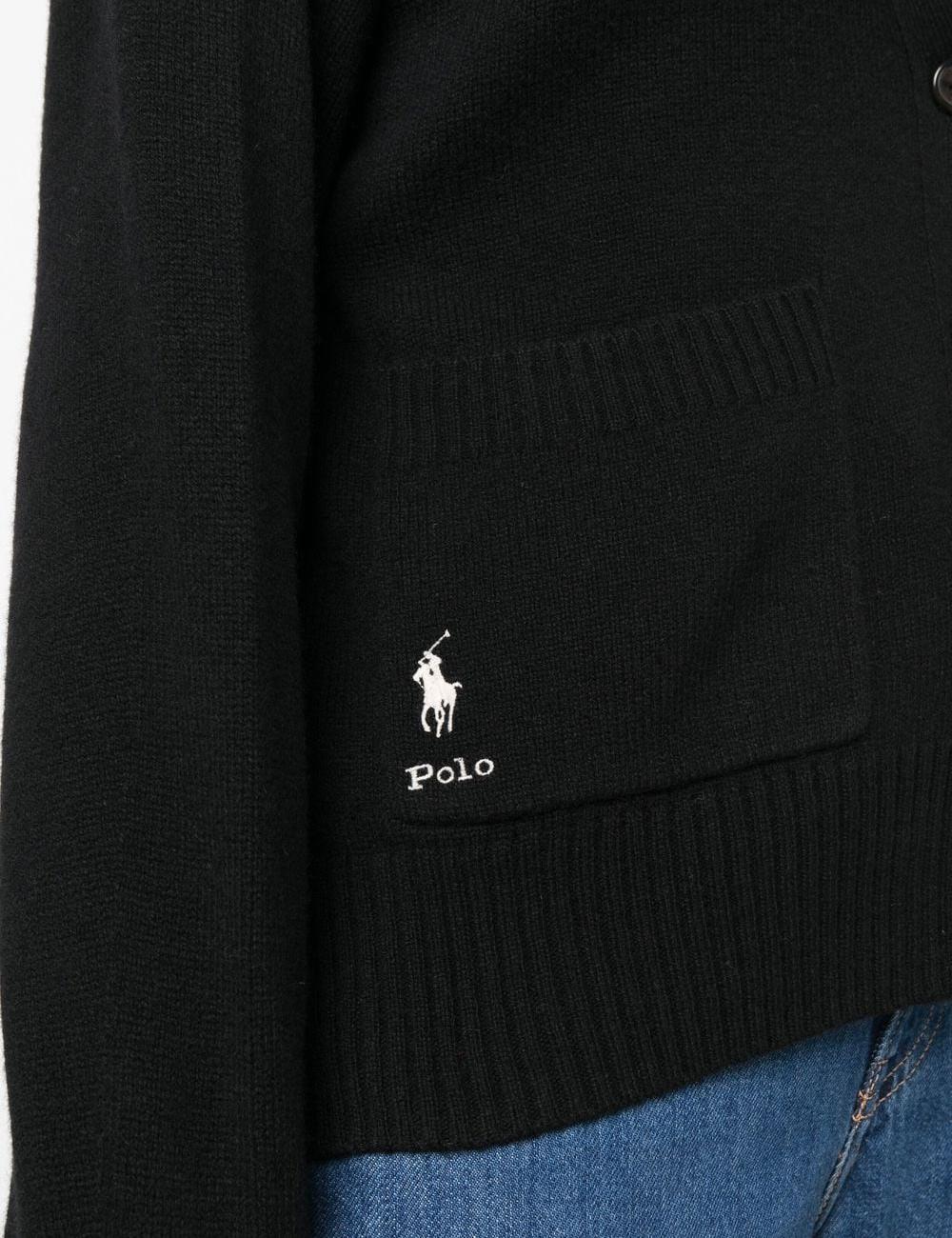 Pony Logo Embroidered Wool Cashmere Cardigan 