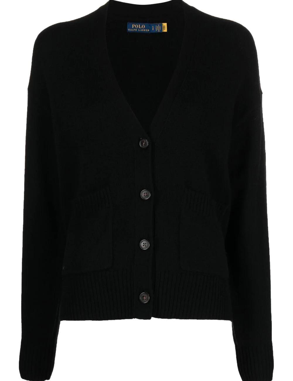 Pony Logo Embroidered Wool Cashmere Cardigan 