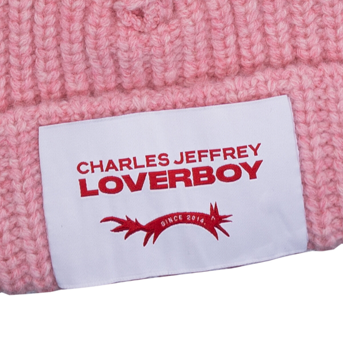 Chunky Rabbit Wool Blend Logo Patch Beanie