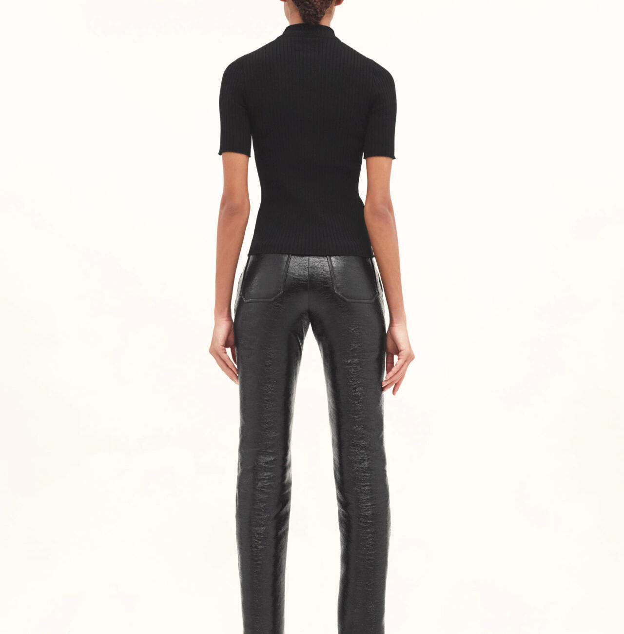 REEDITION KNIT TOP SHORT SLEEVES - Black