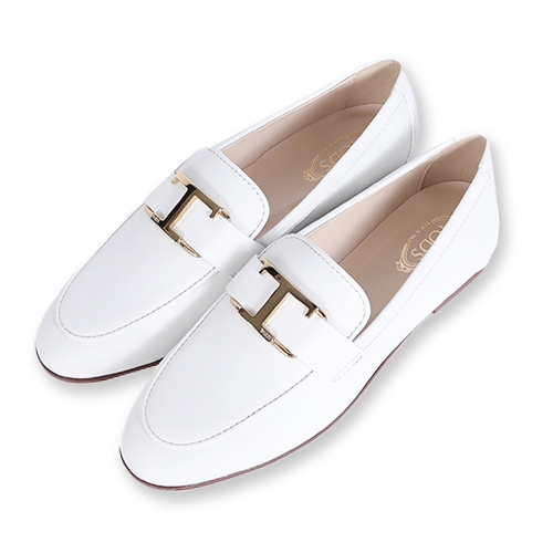 Ivory leather loafers