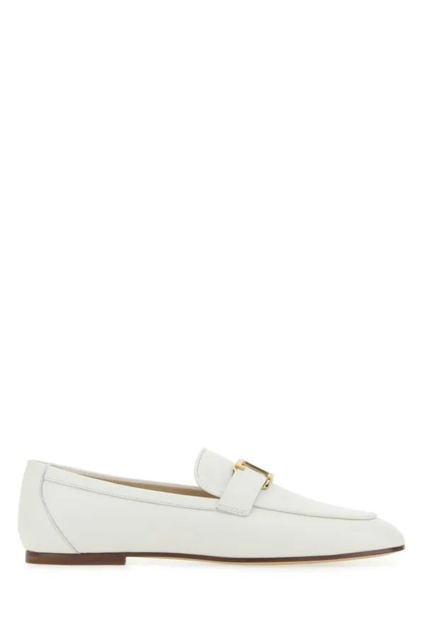 Ivory leather loafers