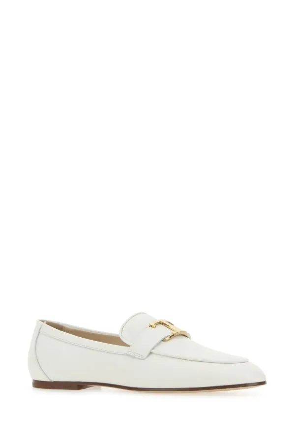 Ivory leather loafers