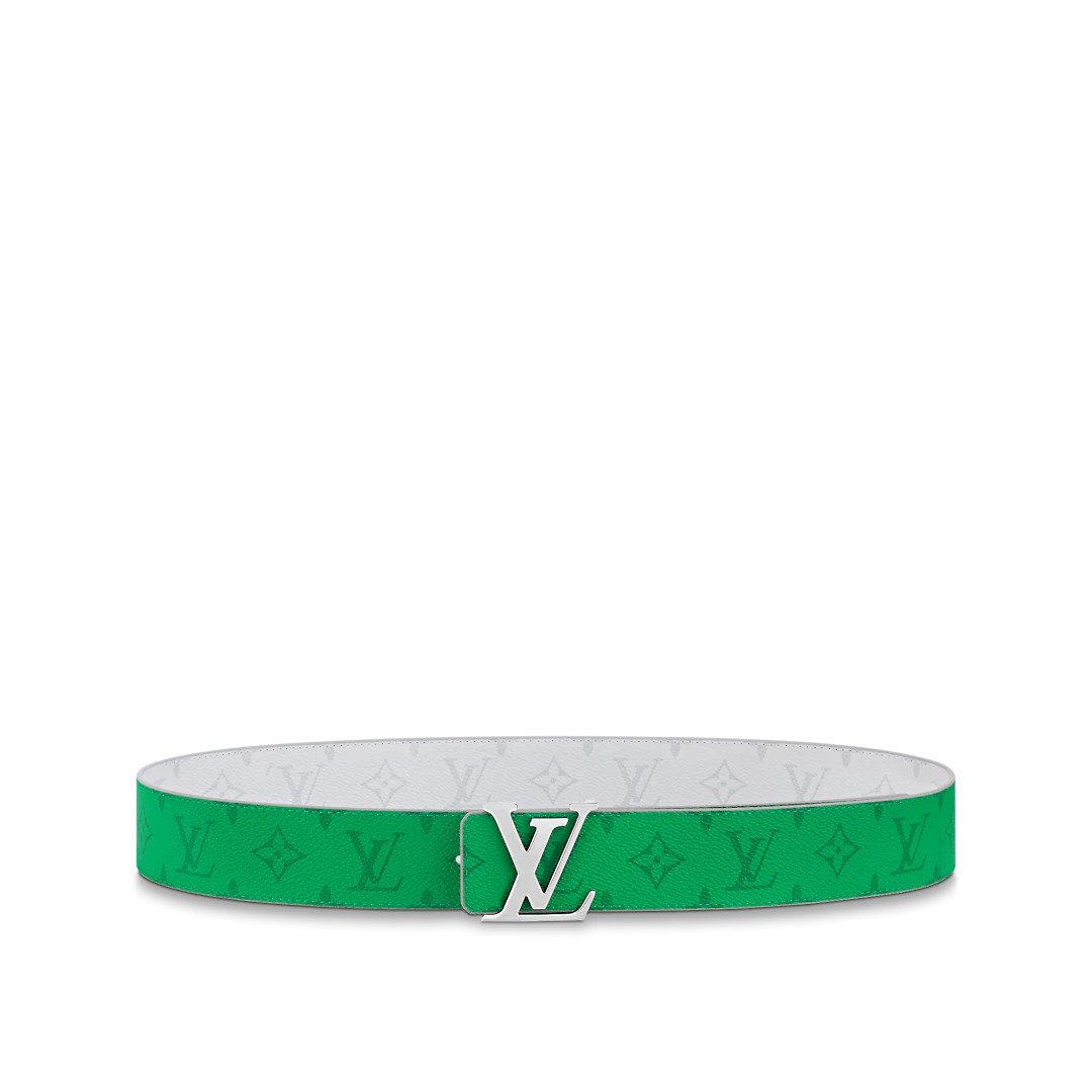 LV INITIALS 40MM REVERSIBLE BELT - White