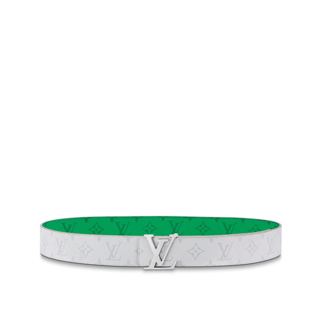 LV INITIALS 40MM REVERSIBLE BELT - White