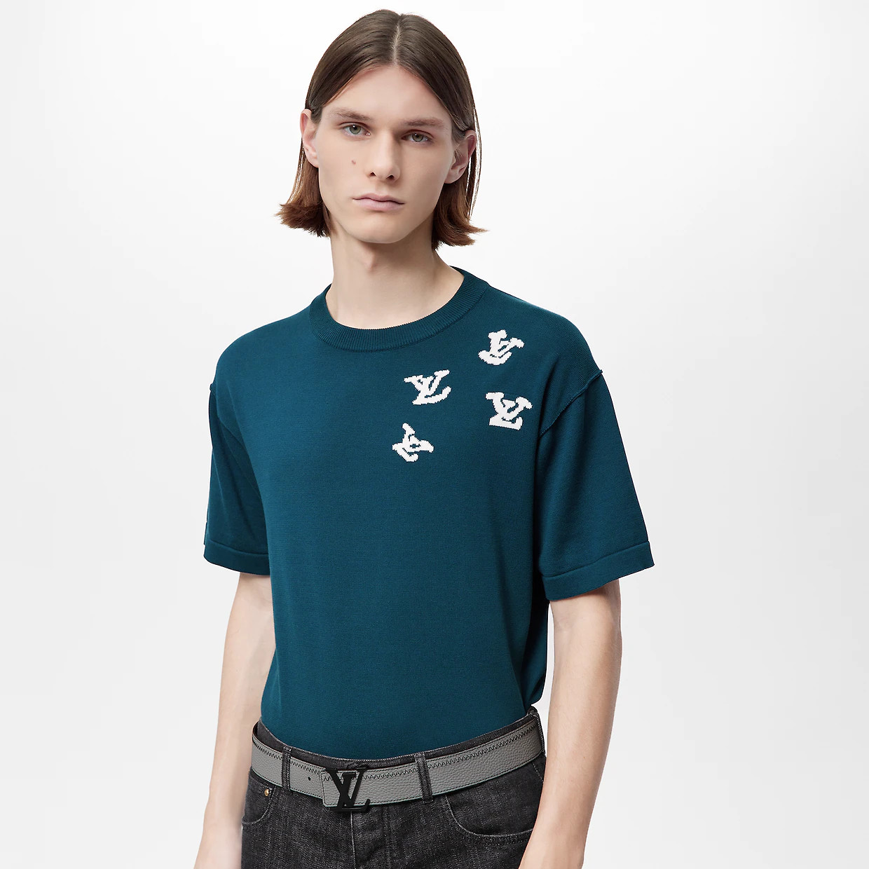 LV INITIALS COLOUR BLOCKS 40MM REVERSIBLE BELT