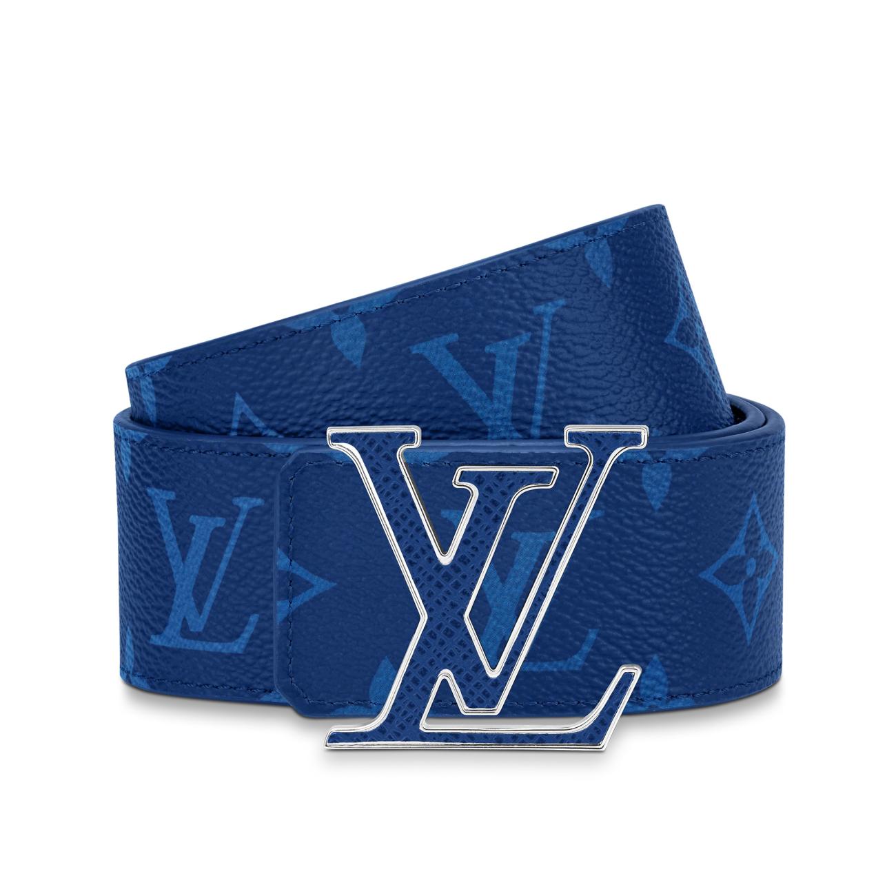 LV INITIALES 40MM REVERSIBLE BELT - Blue