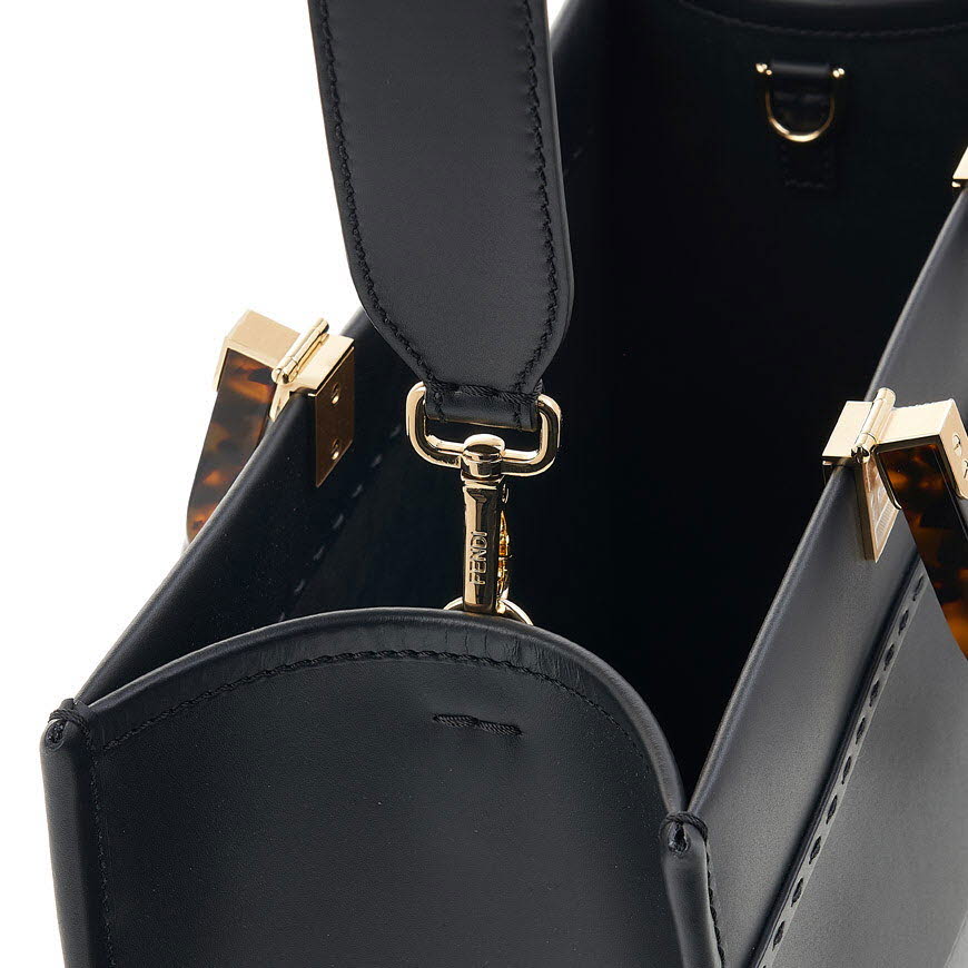 Fendi Sunshine Medium Black leather shopper