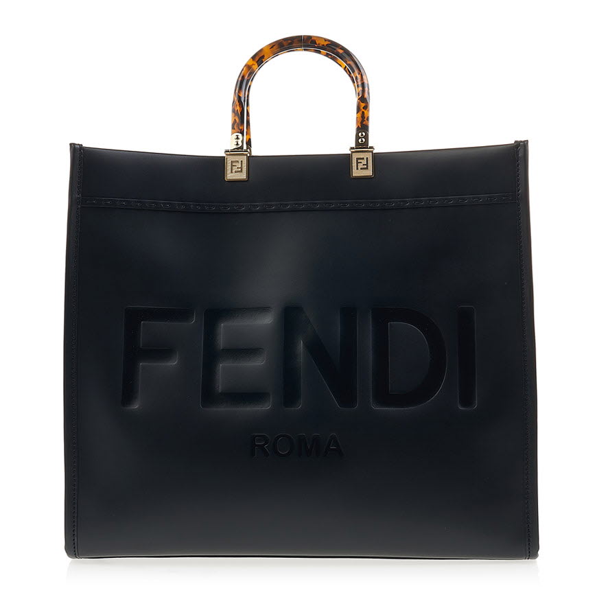 Large Fendi Sunshine Black leather shopper