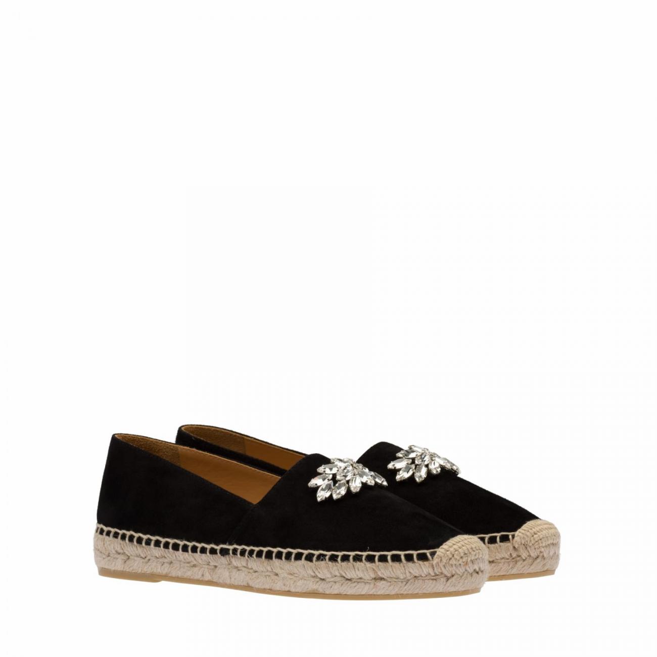 Women's Black Suede Espadrilles