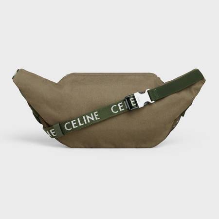 LARGE ZIPPED BELT BAG TREKKING IN COTTON GABARDINE WITH CELINE PRINT KHAKI