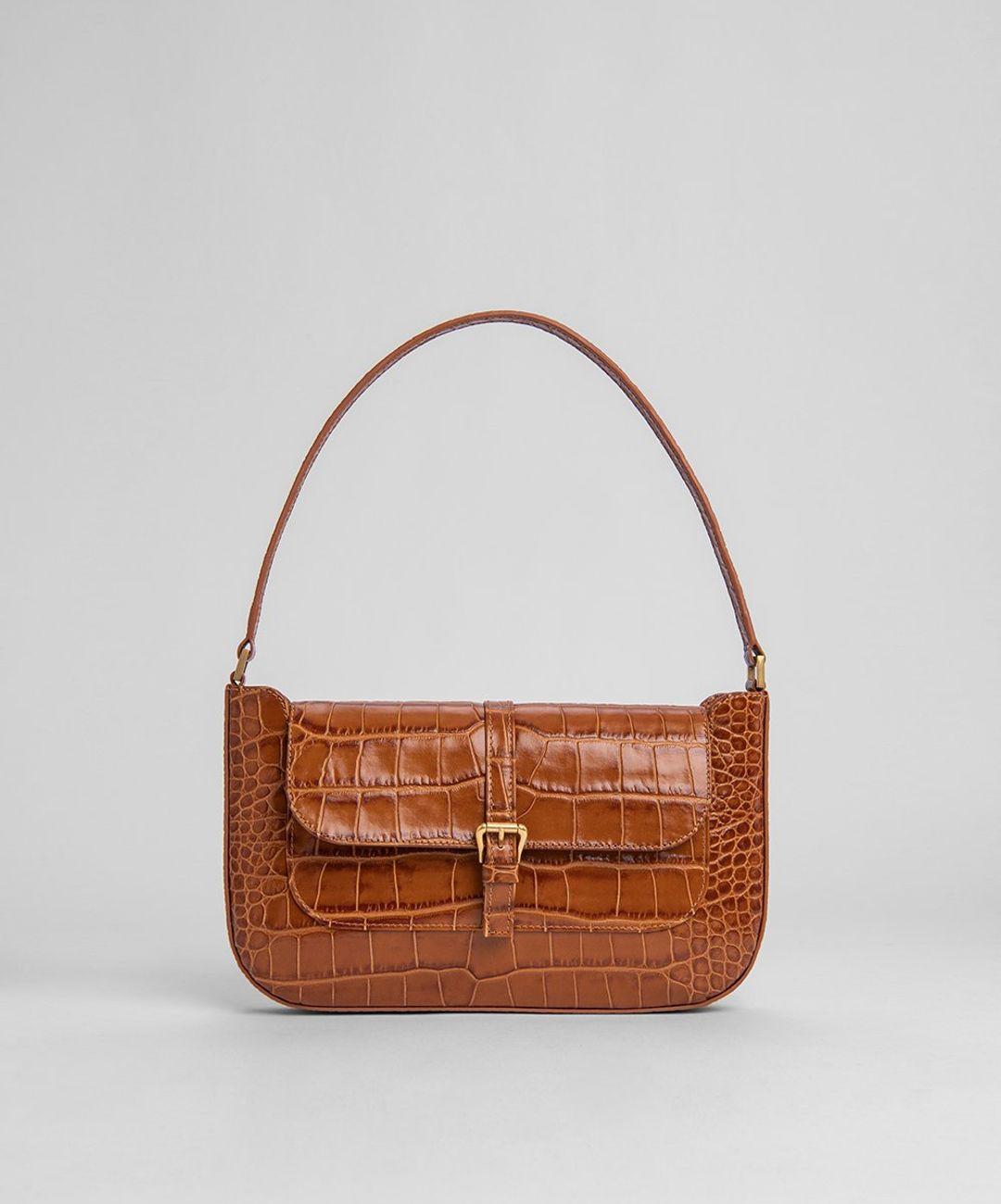 Miranda Tan Croco Embossed Leather 