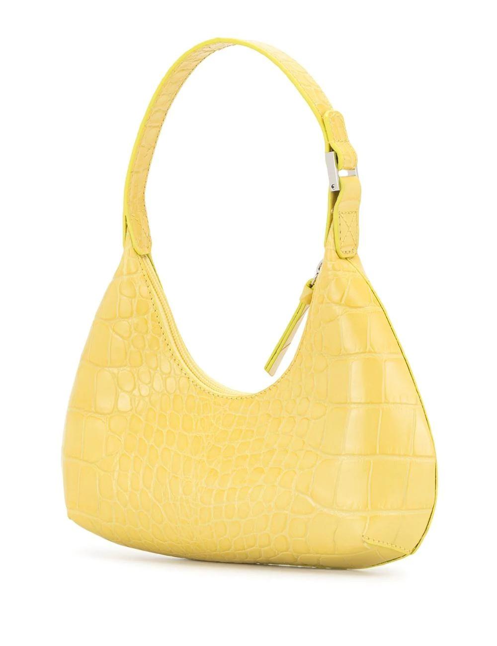 BABY AMBER CUSTARD CROCO EMBOSSED LEATHER 