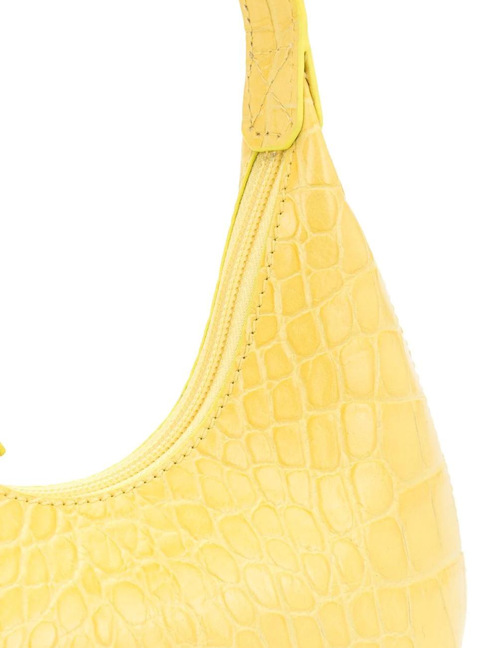 BABY AMBER CUSTARD CROCO EMBOSSED LEATHER 