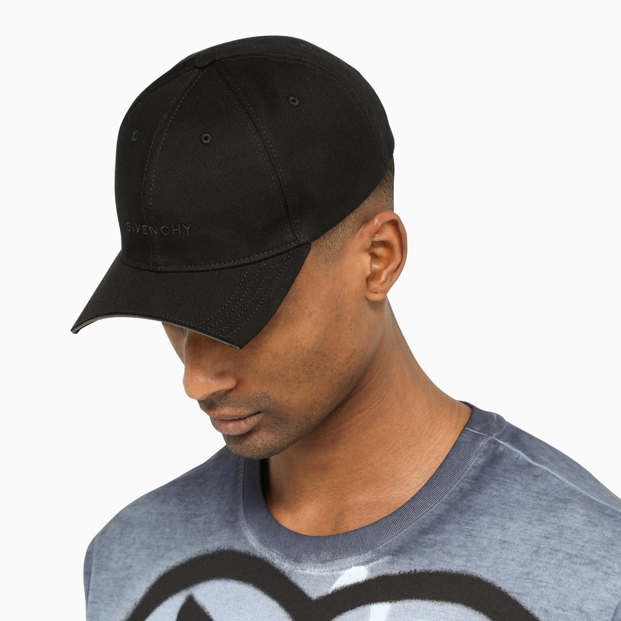 Black logo-embroidery baseball cap