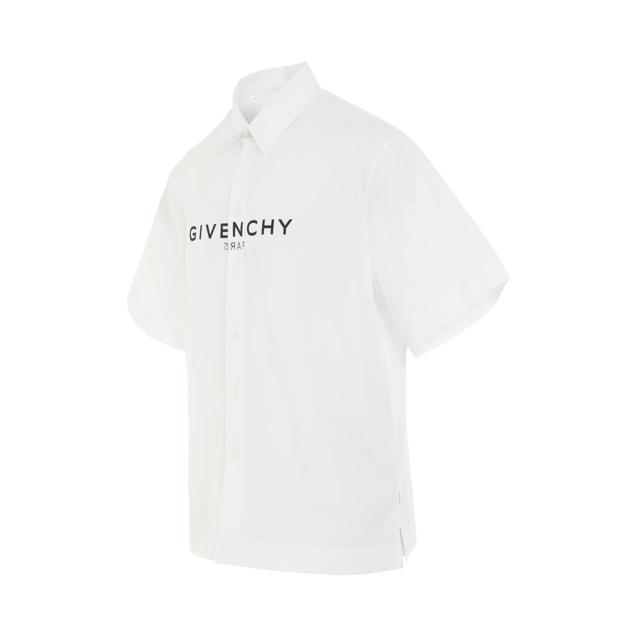 Reverse Logo Short Sleeve Shirts in White