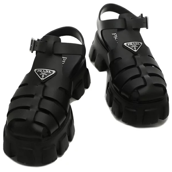 Triangular logo rubber sandals