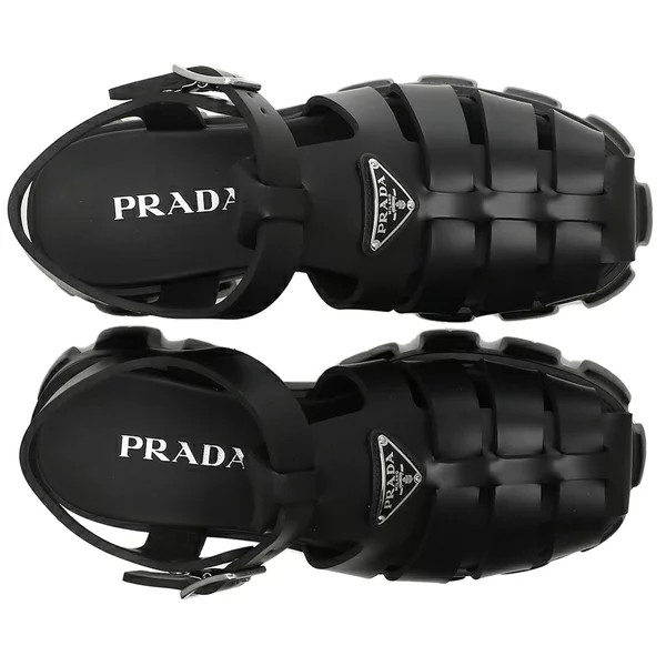 Triangular logo rubber sandals