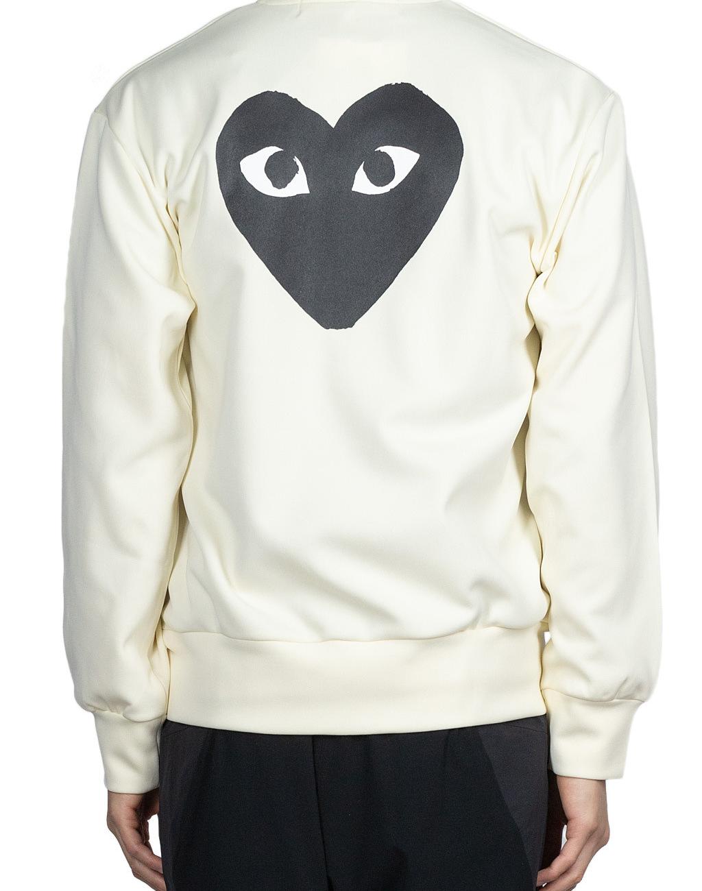 BLACK HEART FULL ZIP HOODIE - IVORY