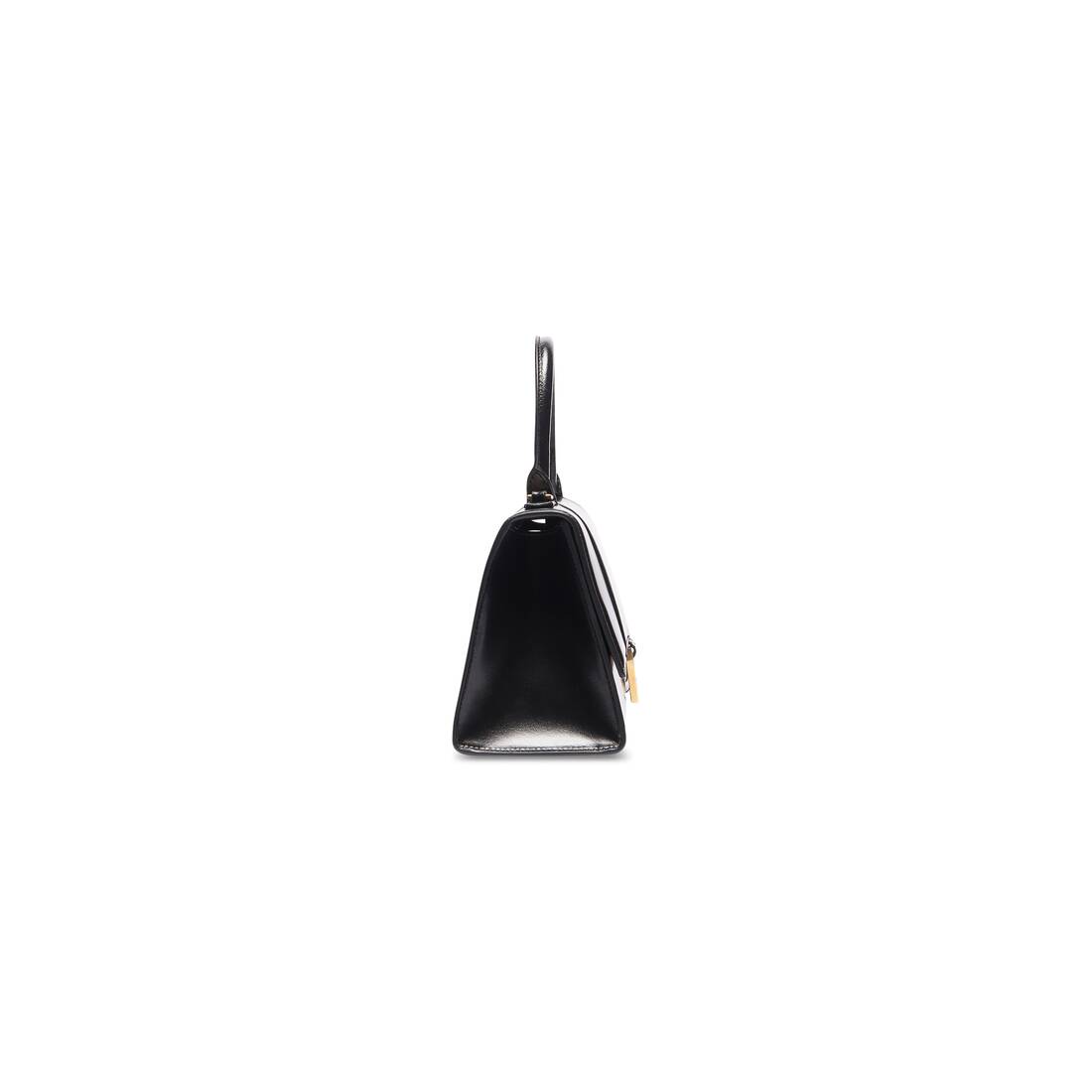 Hourglass Small Handbag in black shiny box calfskin