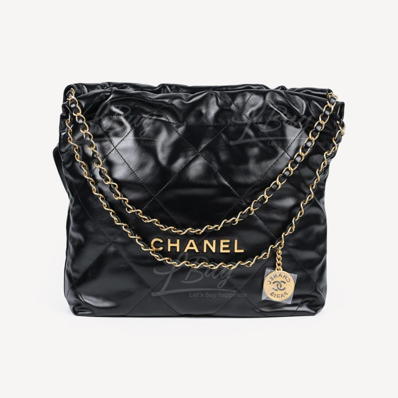 Chanel 22 Small Handbag Gold Black