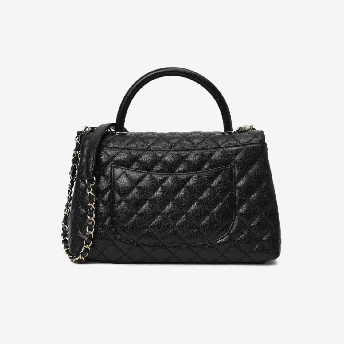 Chanel Medium Flap Bag with Top Handle Grained Calfskin & Gold Black