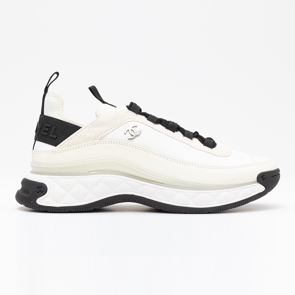 Logo Mixed Fiber White Men's Sneakers 