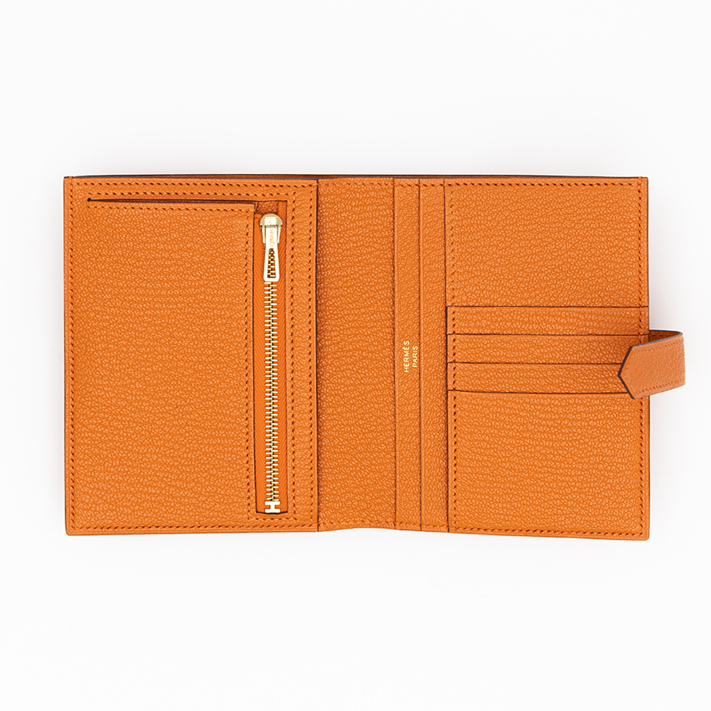 BEARN Orange Compact Half Wallet 