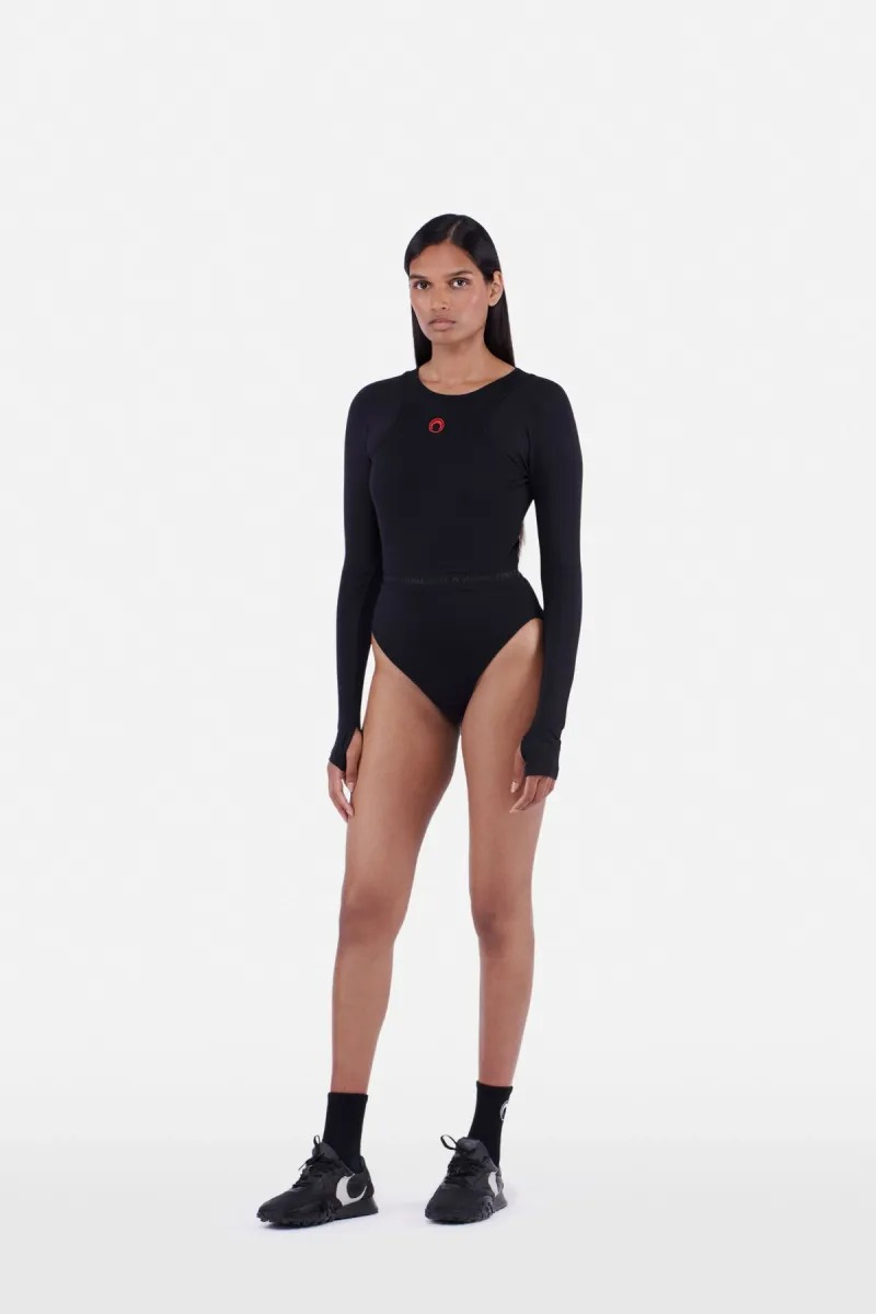 LOW-CUT RIBBED BODYSUIT