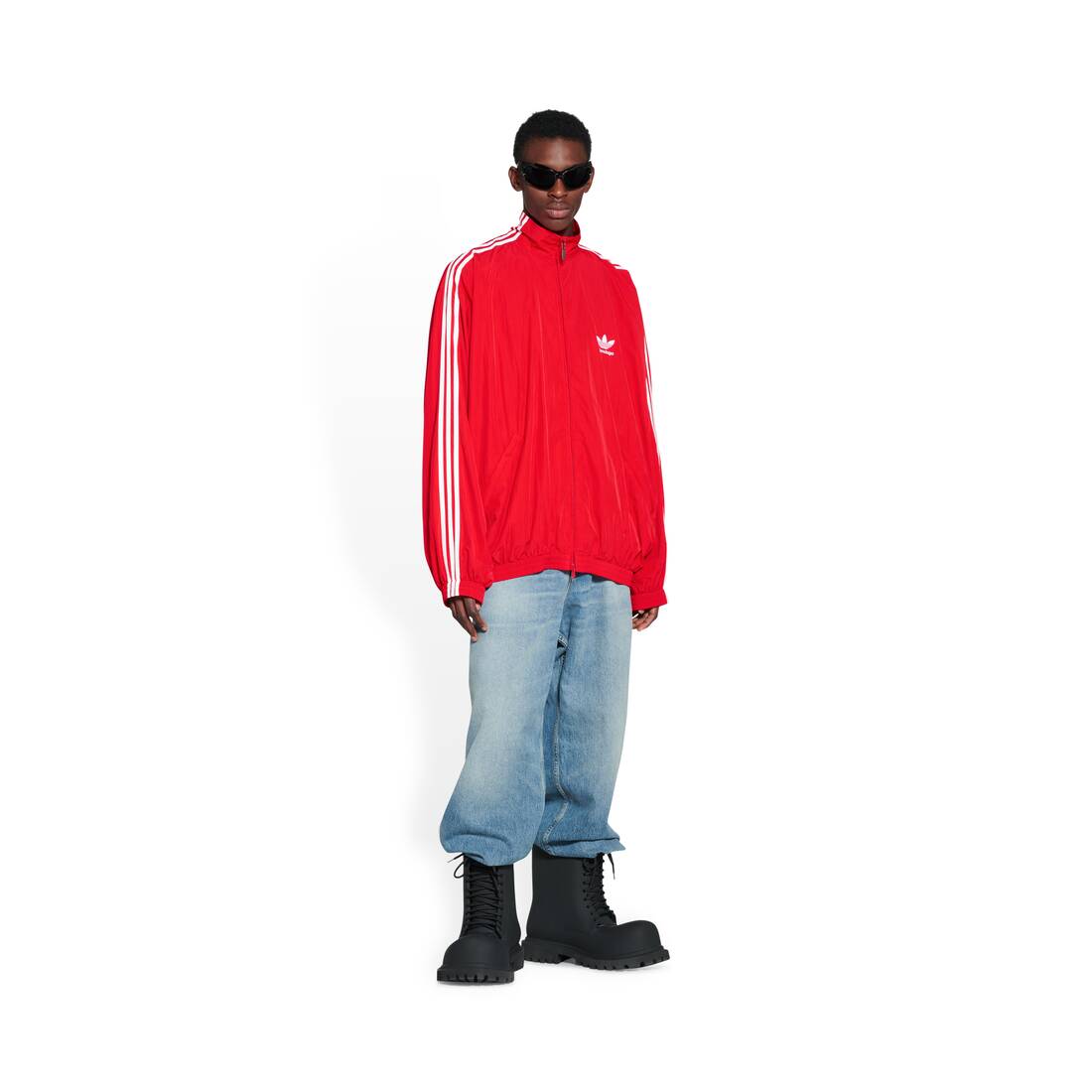 BALENCIAGA / ADIDAS TRACKSUIT JACKET IN RED