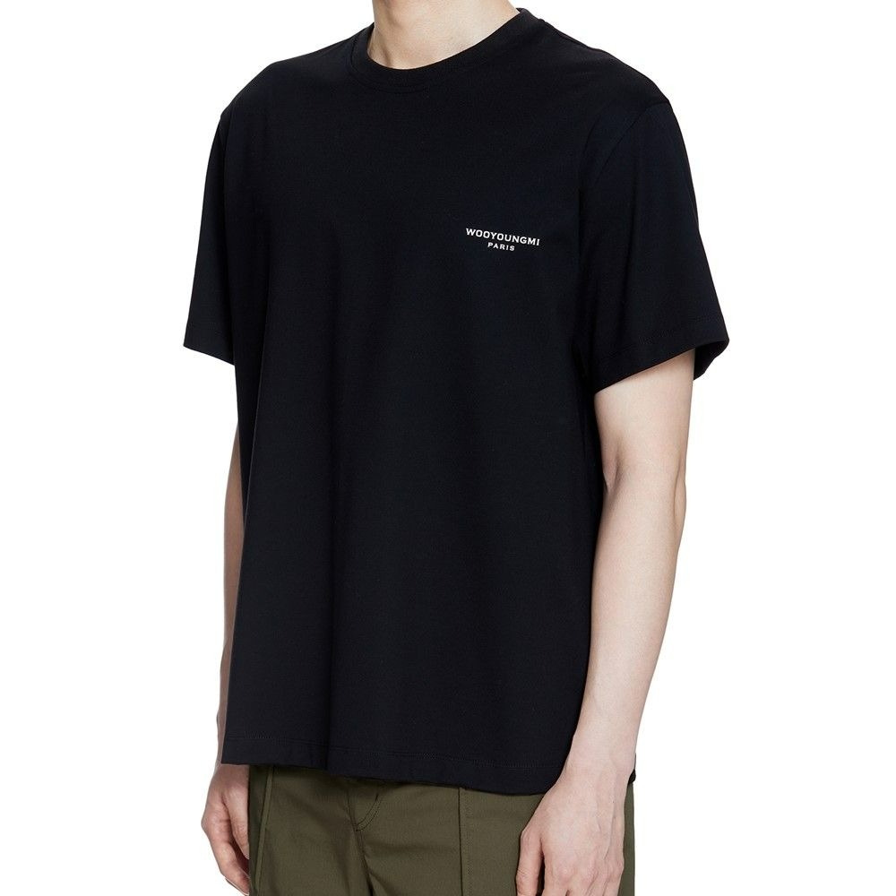 Wooyoungmi Flower Print Back Logo T-Shirt Black