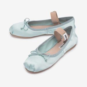 SATIN BALLERINA FLAT SHOES