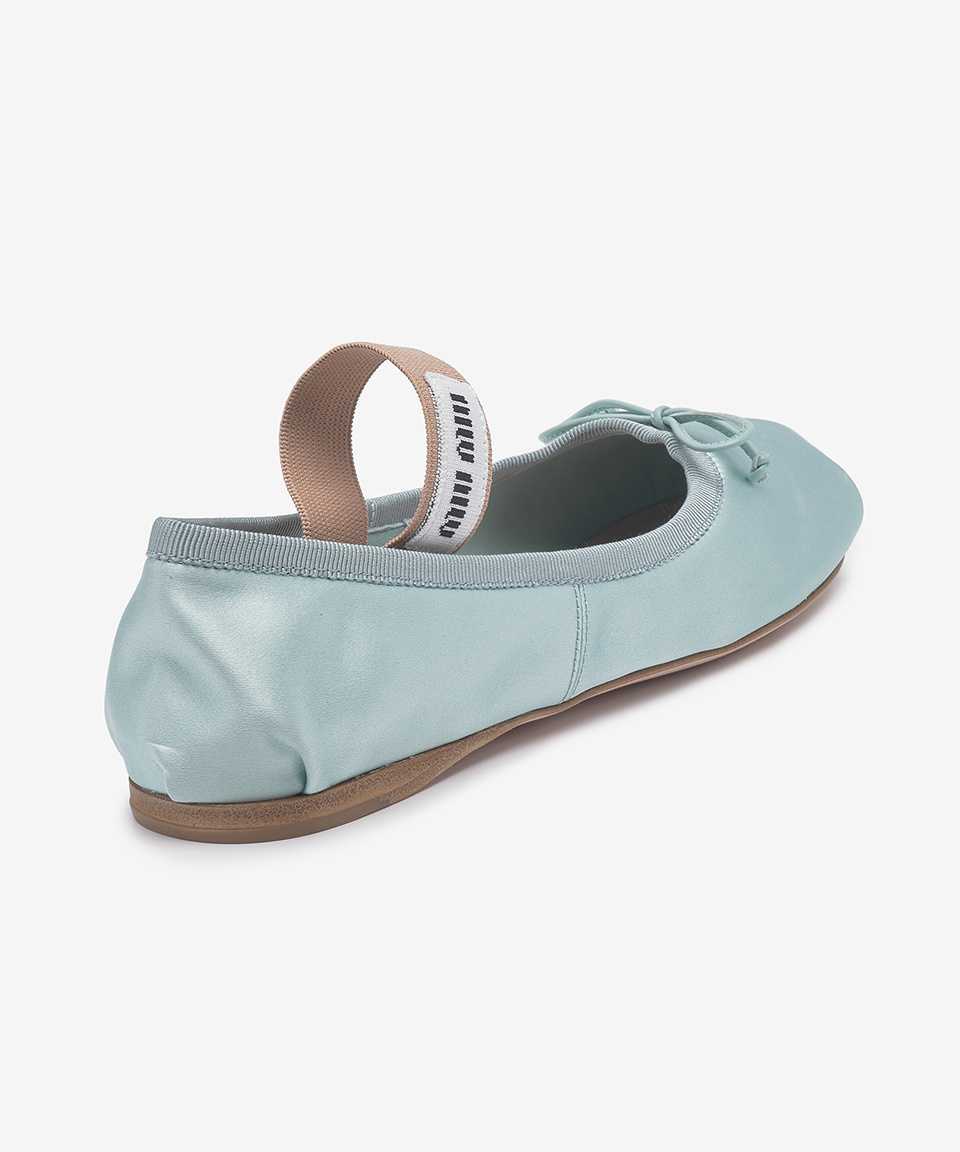 SATIN BALLERINA FLAT SHOES