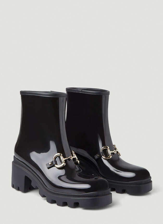 Horsebit Rain Boots in Black