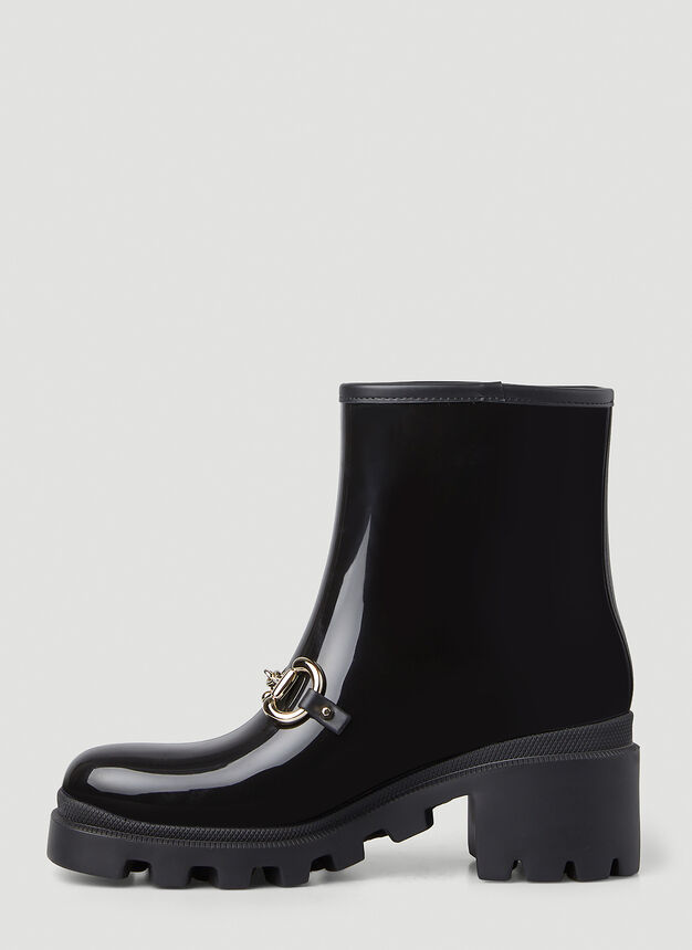 Horsebit Rain Boots in Black