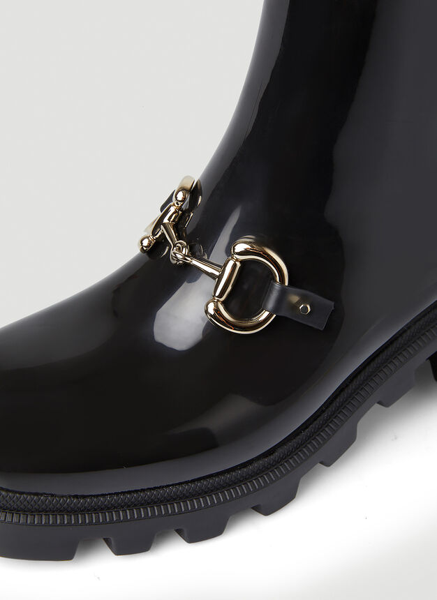 Horsebit Rain Boots in Black