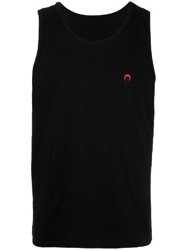 Moon logo cotton tank top In Black