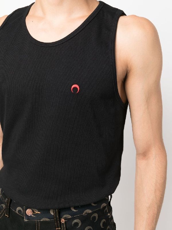 Moon logo cotton tank top In Black