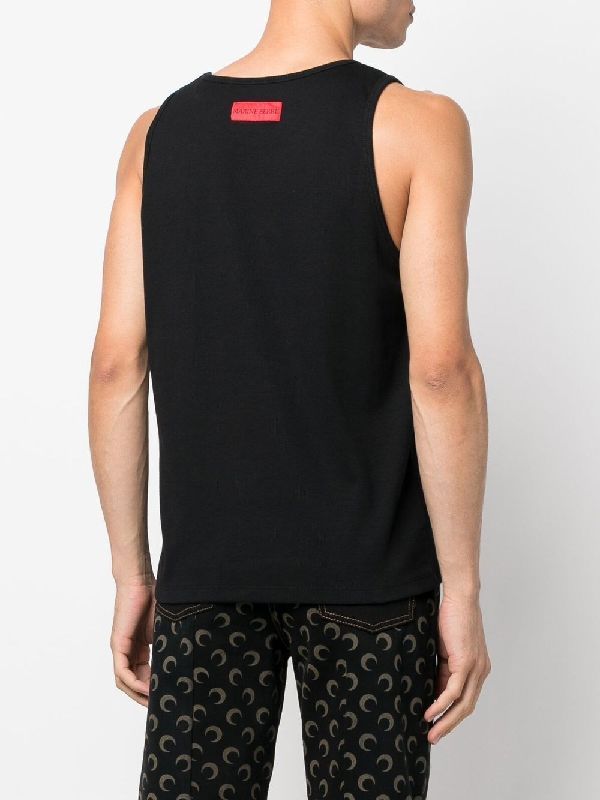 Moon logo cotton tank top In Black