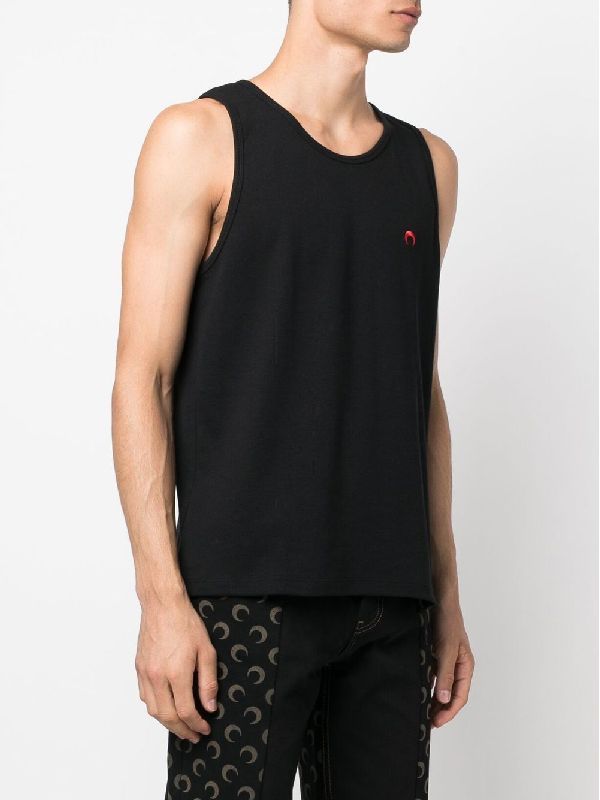 Moon logo cotton tank top In Black