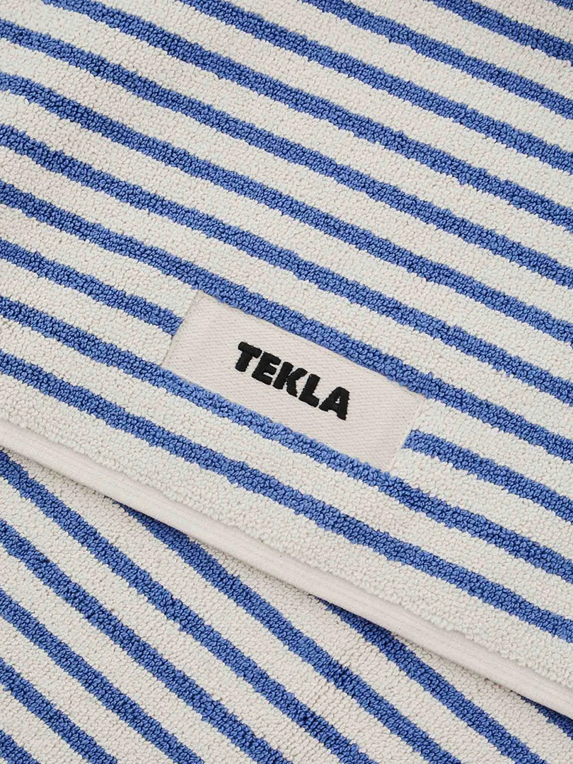 Bath Mat in Coastal Blue Stripes