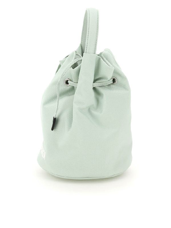 Logo Nylon Wheeled Bucket Bag XS
