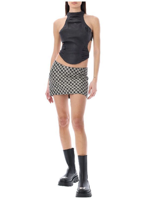 Misbehave Jacquard Canvas Monogram Mini Skirt 