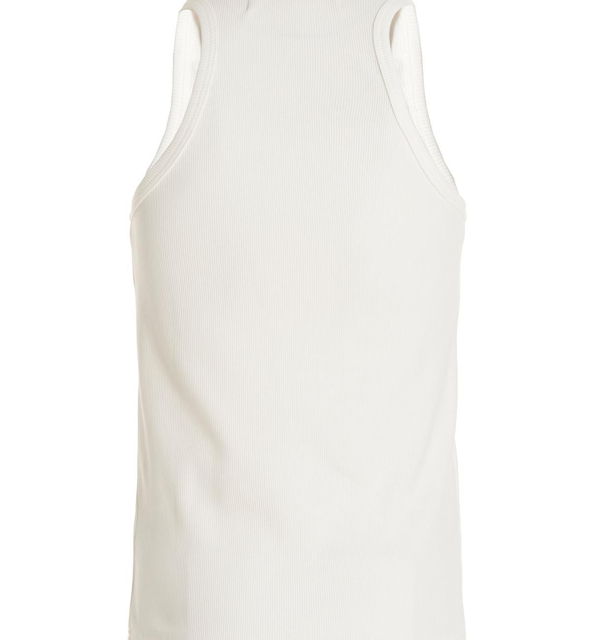 Logo embroidery tank top - White