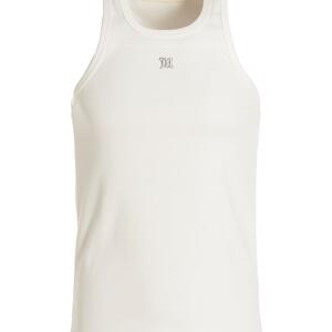 Logo embroidery tank top - White