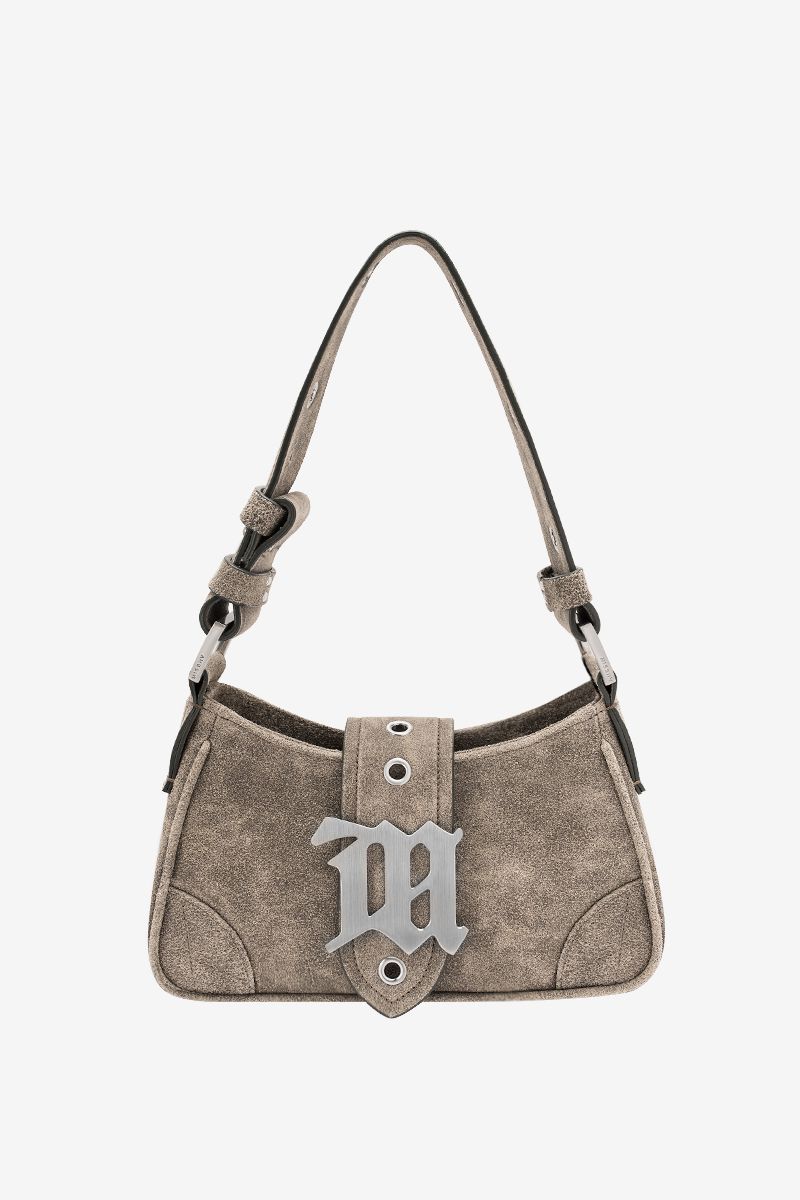 Cracked Leather Small Shoulder Bag