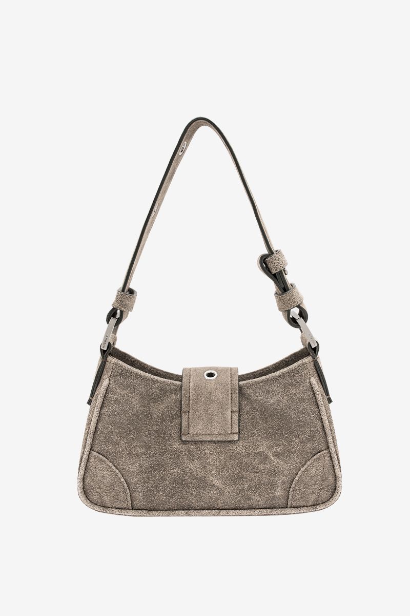Cracked Leather Small Shoulder Bag